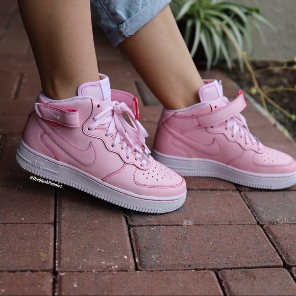 Nike Air Force 1 Mid Custom Pink Dip Dyed Sneakers - Picture 7 of 10